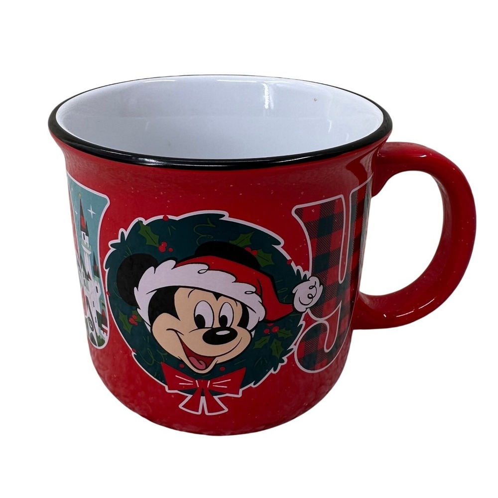 Disney Mickey Mouse Christmas Mug Joy Red Stoneware 15oz Holiday Coffee Cup Toy